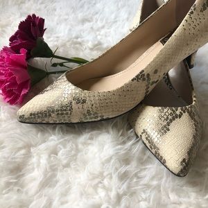 Vince Camuto Leather Python Snake Embossed Pumps